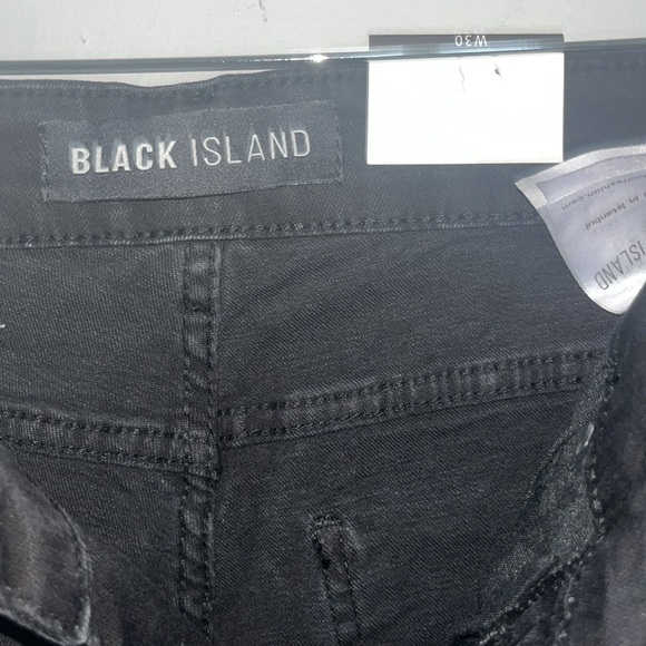NWT Black Island Gangs Of Street Skinny Moto Cross Sport Distressed Jeans W Zip - Picture 9 of 15